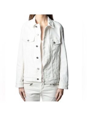 NWT Zadig & Voltaire White Denim Jacket Size Large